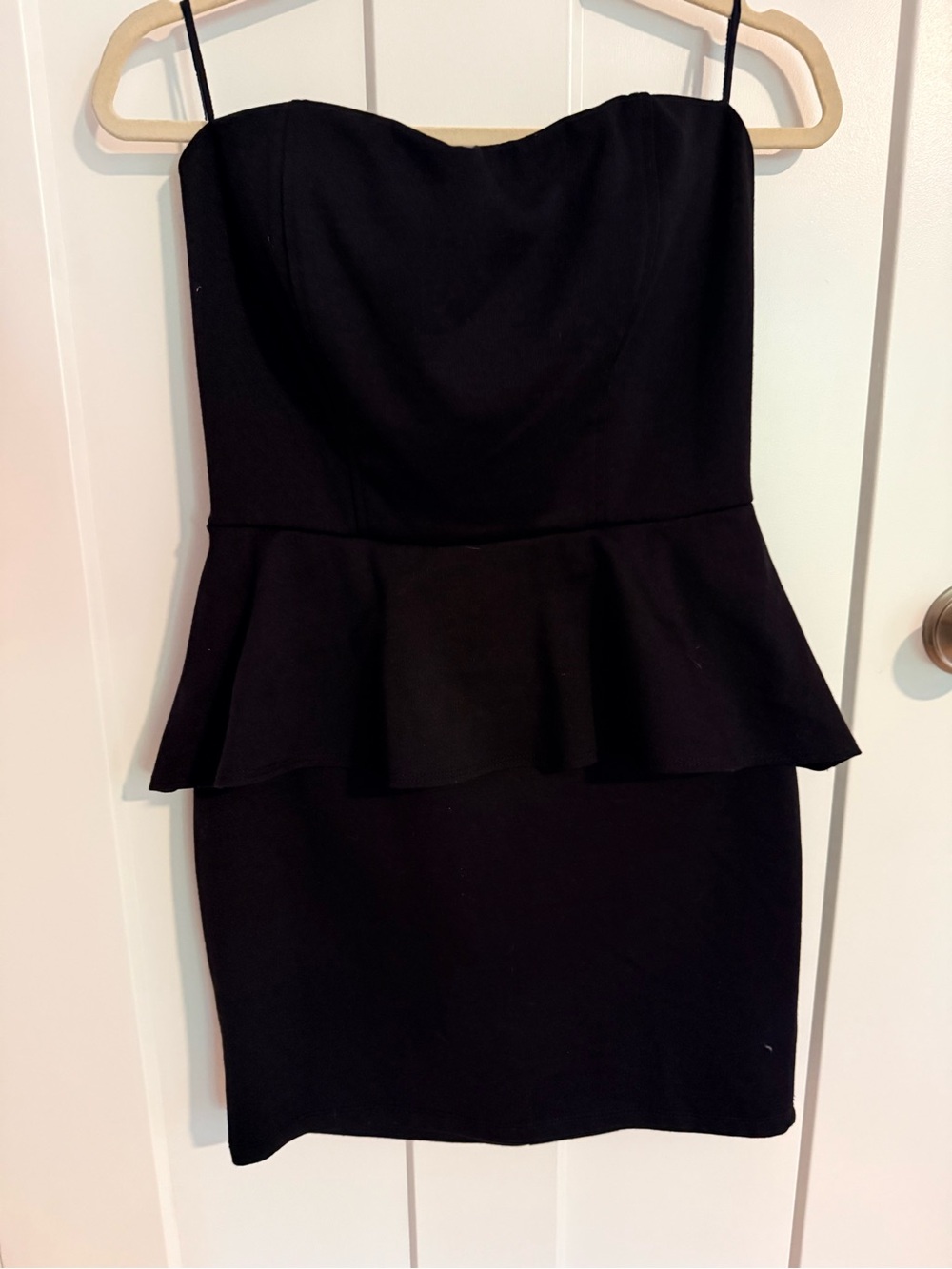 Guess Y2K Strapless Peplum Black mini Dress